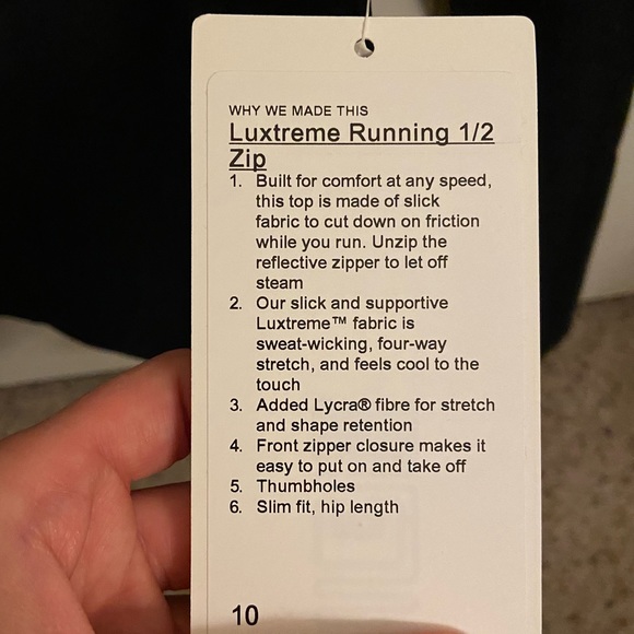 NWT Luxtreme Half Zip Size 10 - Picture 2 of 2